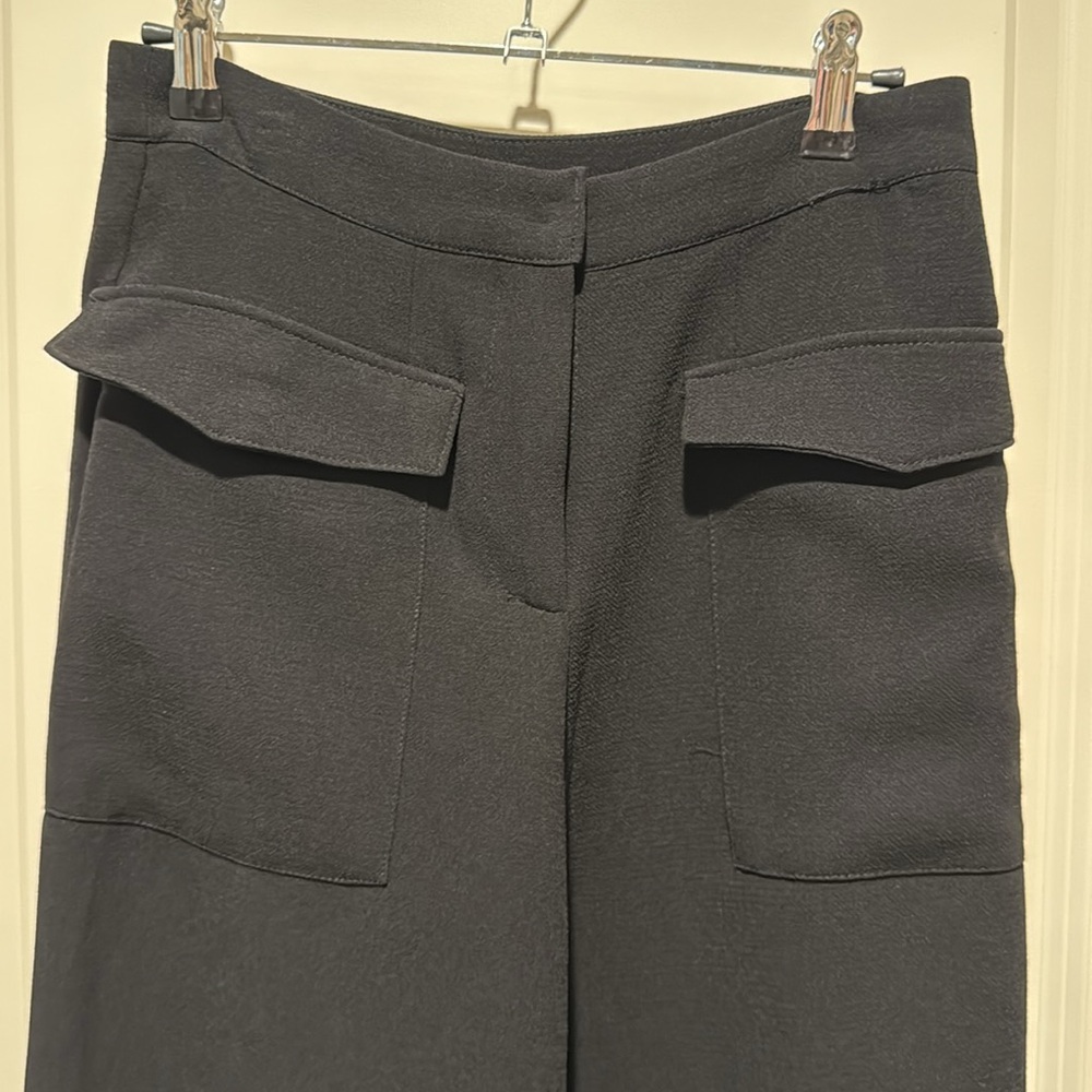 Black Cargo Wide Leg Dress Pants